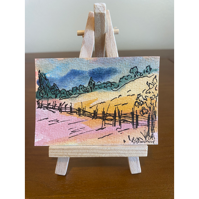 Broken Fence - Countryside Series #4/9 aceo art card thumbnail 1