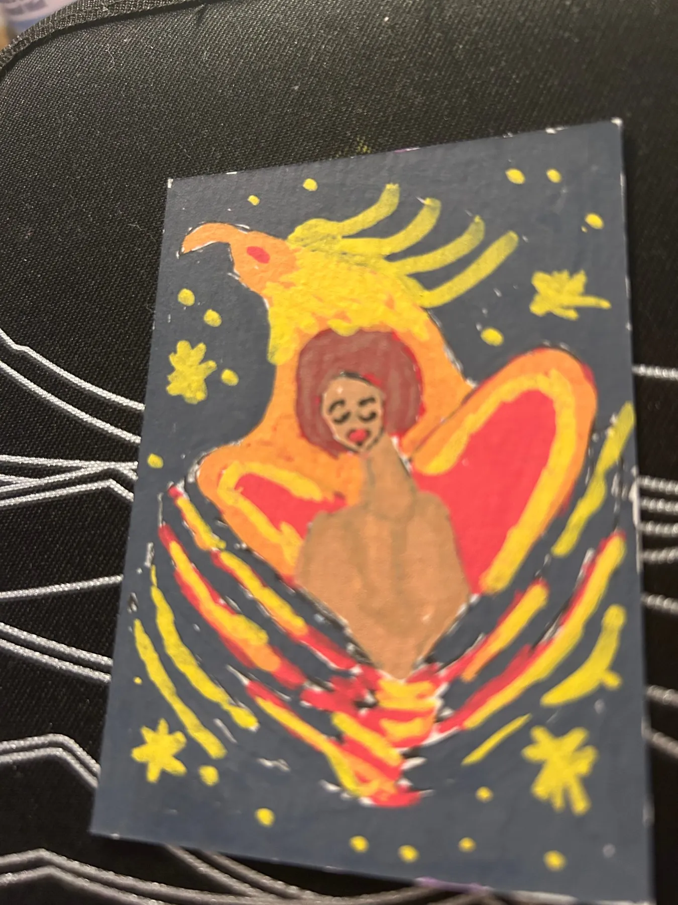 ACEO Queen Katalina and her sigil, the Phoenix aceo art card
