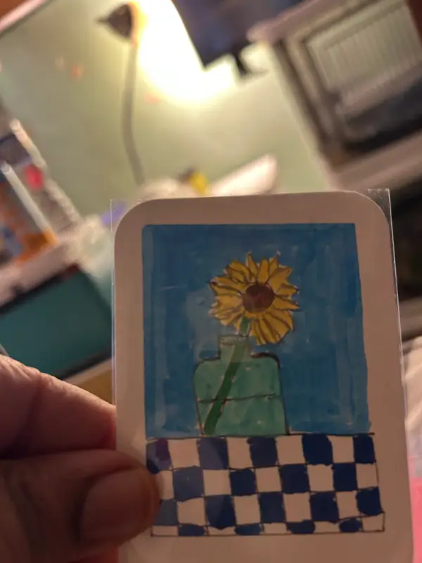 Single Daisy aceo art card