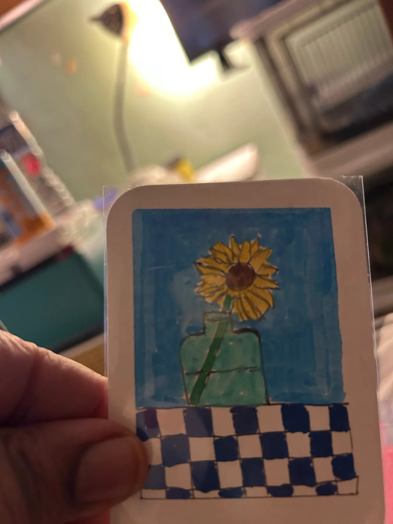 Single Daisy aceo art card