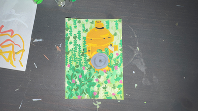 Overgrown Fire Hydrant aceo art card thumbnail 2