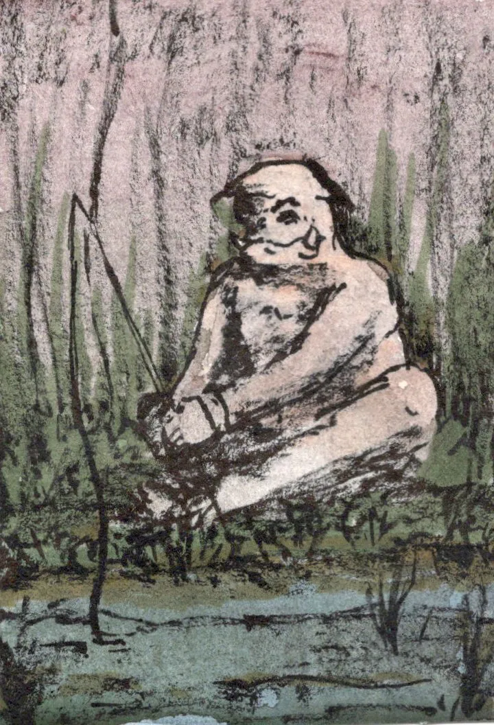 The Fisherman aceo art card