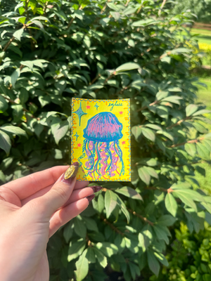Jellyfish aceo art card thumbnail 2