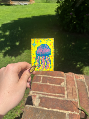 Jellyfish aceo art card thumbnail 3