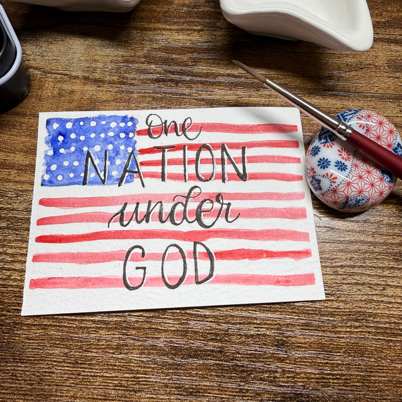 One Nation Under God aceo art card