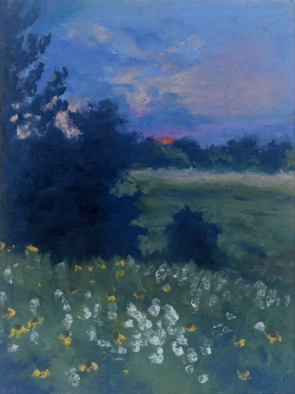 Sunset In The Field aceo art card