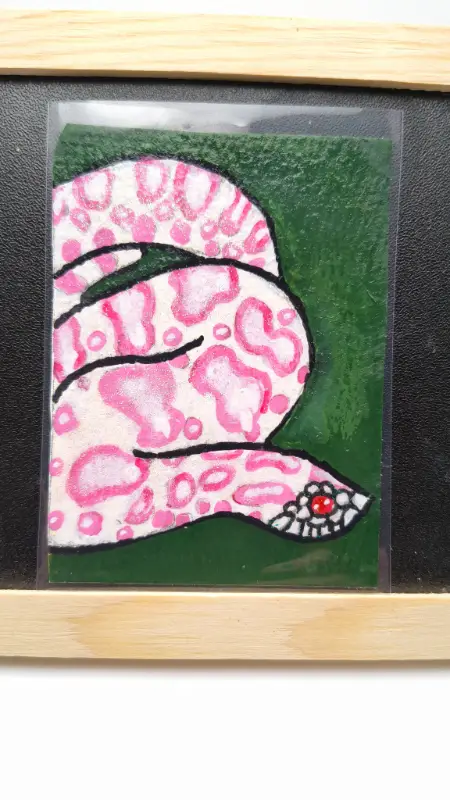 Aceo Original Acrylic Marker Hognose #2/5 by Critter Creatives Glittery aceo art card