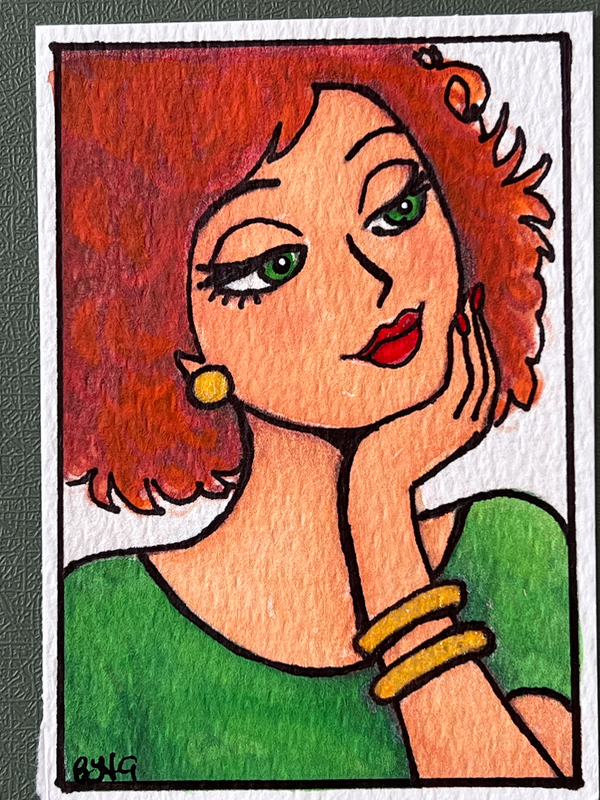 Glamour Girl aceo art card