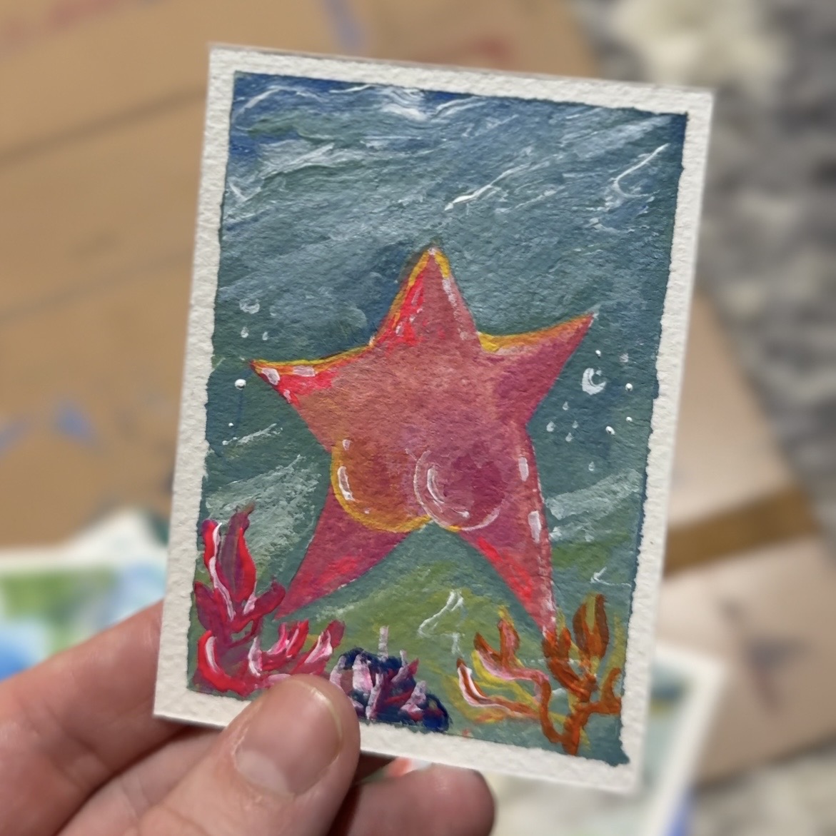 Starfish BBL aceo art card