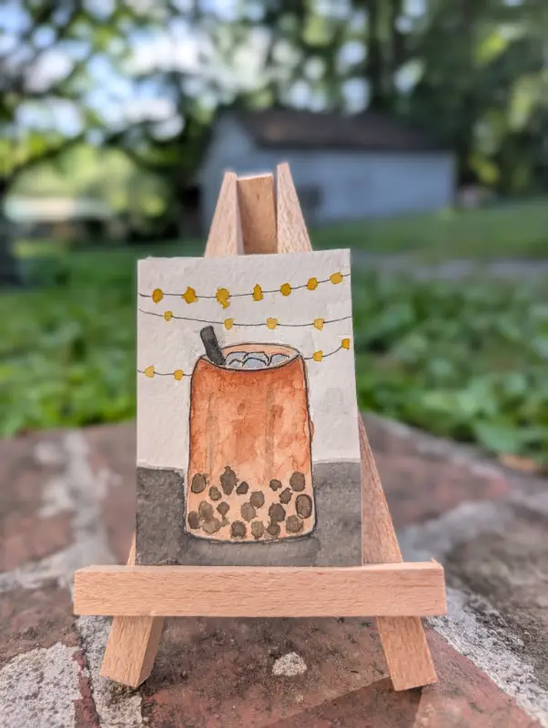 Boba Time aceo art card