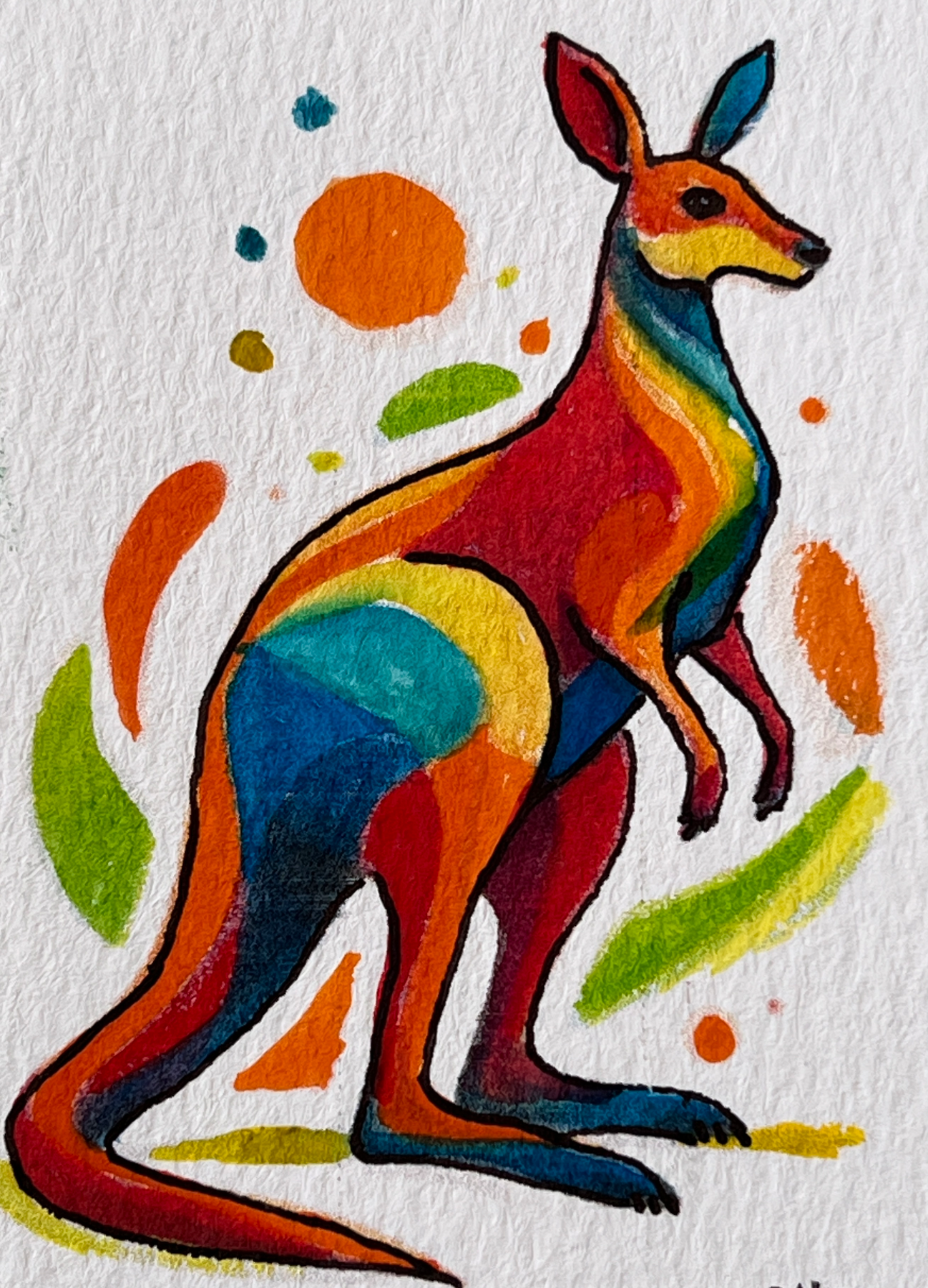 Aussie Kangaroo aceo art card