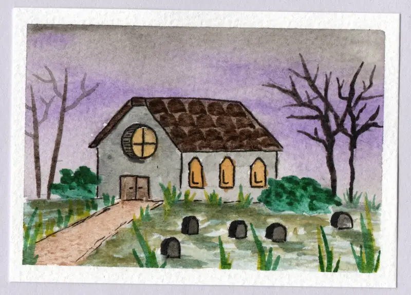 Dusky Graveyard aceo art card