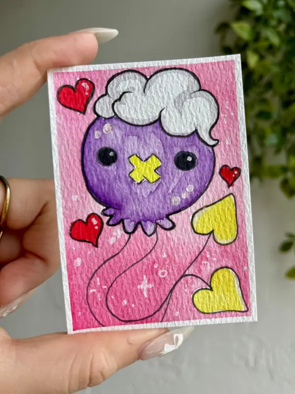 Drifloon Pokemon aceo art card