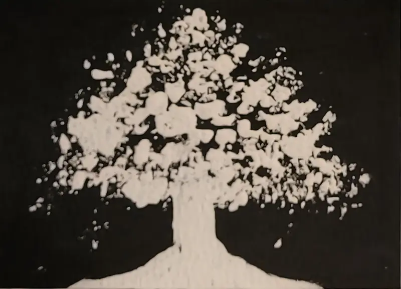 Snow Covered Tree aceo art card