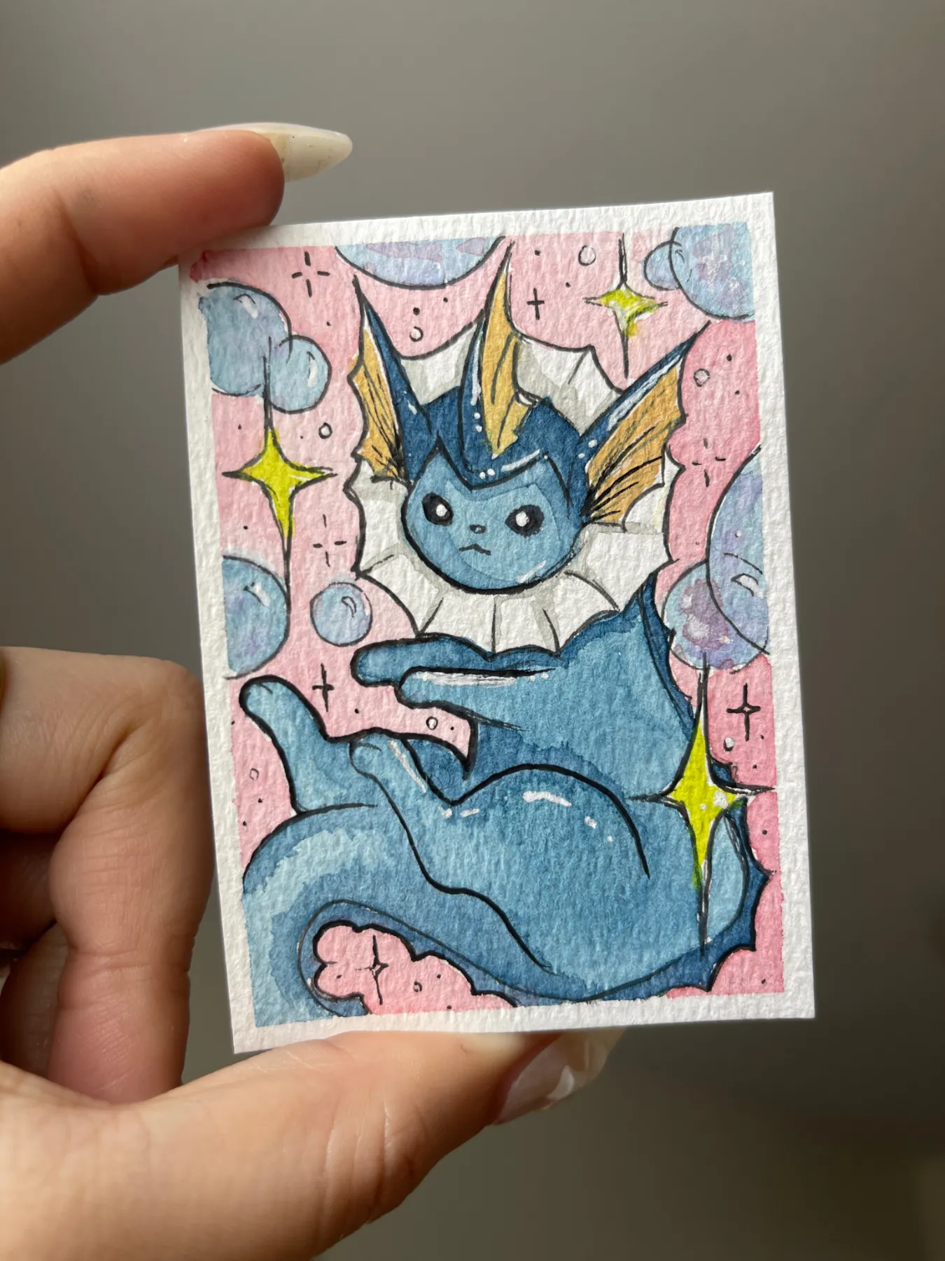 Vaporeon Pokemon aceo art card