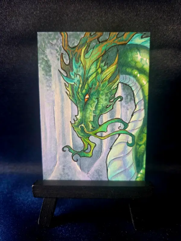 Sylthar, The Root-Crowned King - Original Dragon ACEO - The Ancient Bloodline Series aceo art card