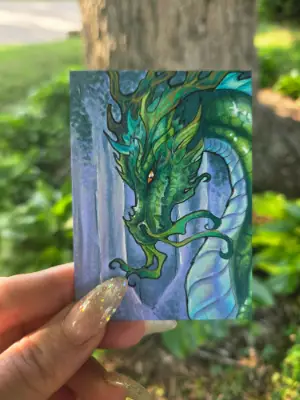Sylthar, The Root-Crowned King - Original Dragon ACEO - The Ancient Bloodline Series aceo art card thumbnail 3