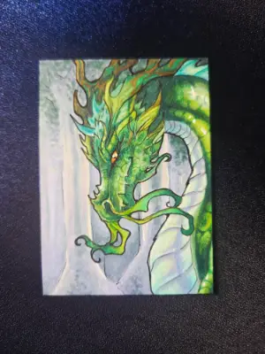 Sylthar, The Root-Crowned King - Original Dragon ACEO - The Ancient Bloodline Series aceo art card thumbnail 4