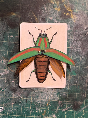Jewel Beetle aceo art card thumbnail 1