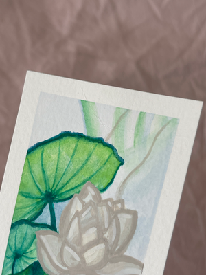 white lotus aceo art card thumbnail 2