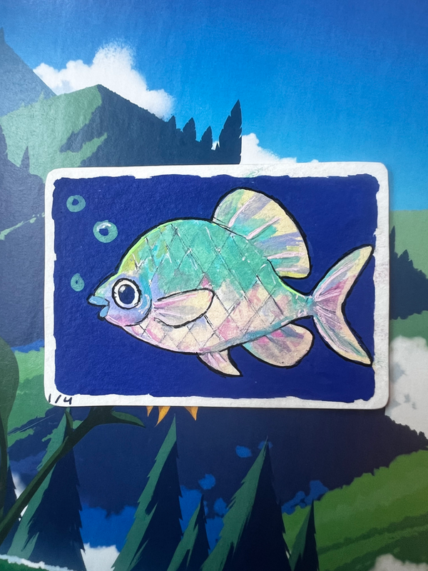 The Japanese Bitterling aceo art card