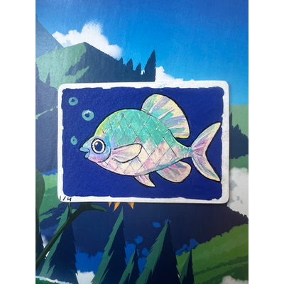 The Japanese Bitterling aceo art card thumbnail 1