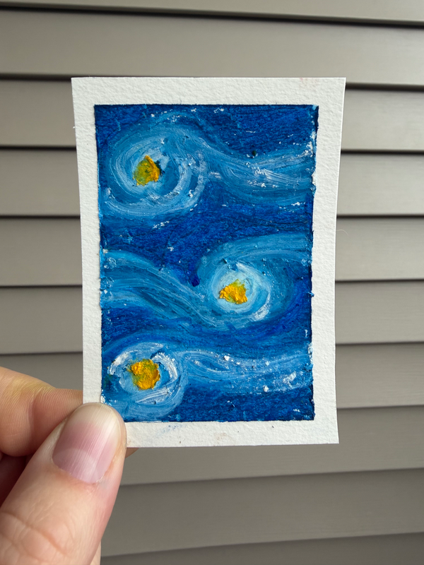 Mini Starry Night aceo art card
