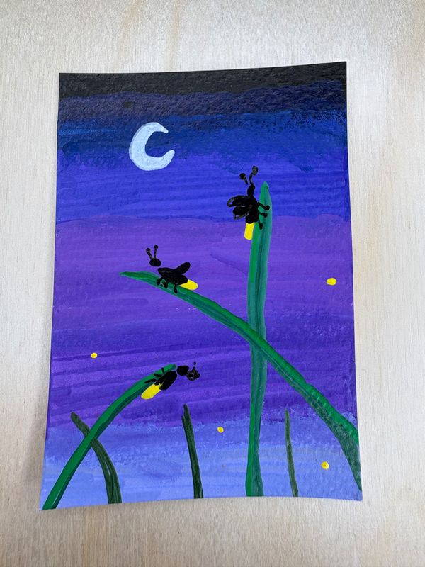 Fireflies in the Grass aceo art card