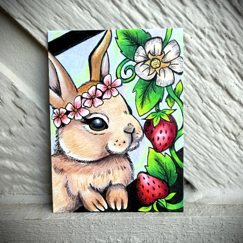 At the Garden's Edge aceo art card