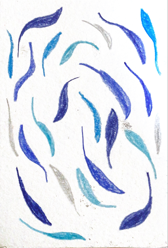 Gentle leaves 3/3 aceo art card