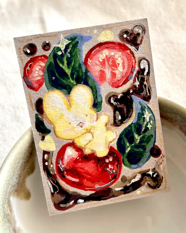 bunprese salad ~ aceo art card