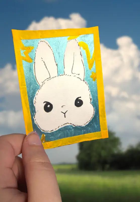 Cute little bunny aceo art card