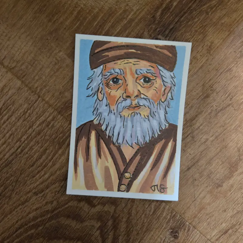 Aged aceo art card