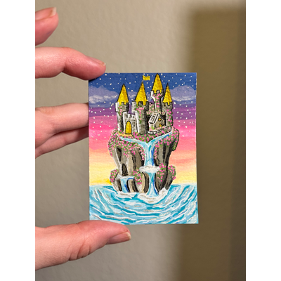Nowhere castle aceo art card thumbnail 1