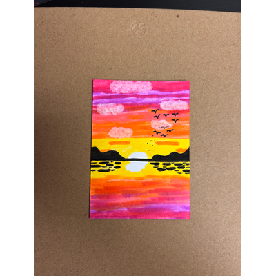 Sunset Paradise aceo art card thumbnail 2