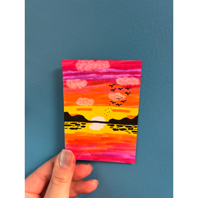 Sunset Paradise aceo art card thumbnail 1