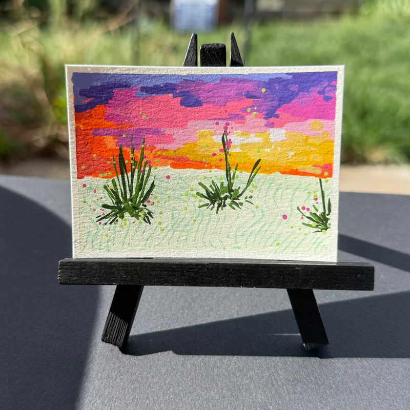 vibrant desert aceo art card