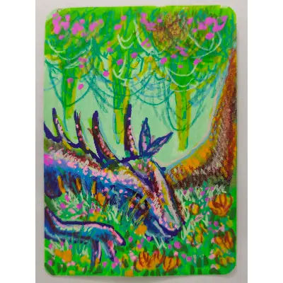 Sleeping Dragon aceo art card thumbnail 1
