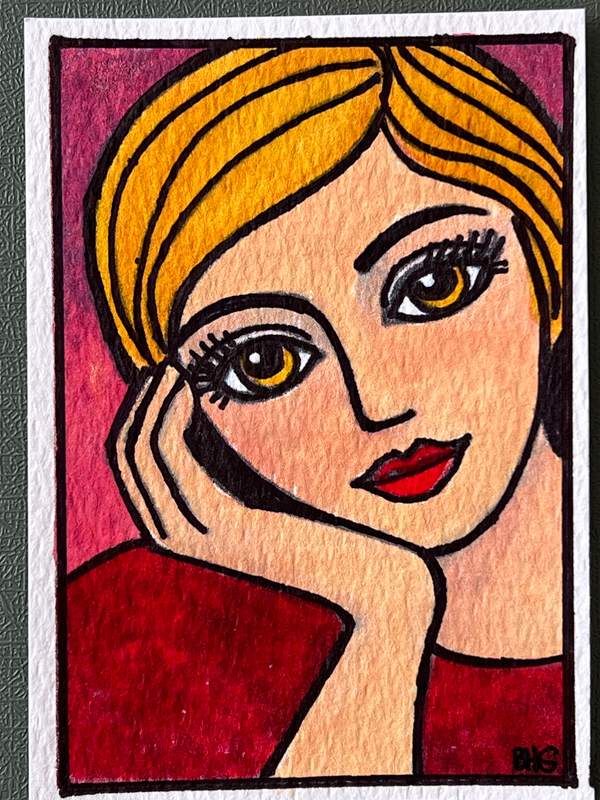 Golden Gaze aceo art card
