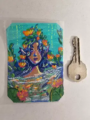 Blooming Lily aceo art card thumbnail 2