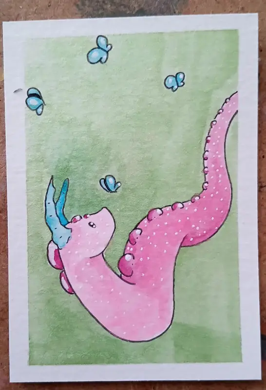 Hello, Blue. aceo art card