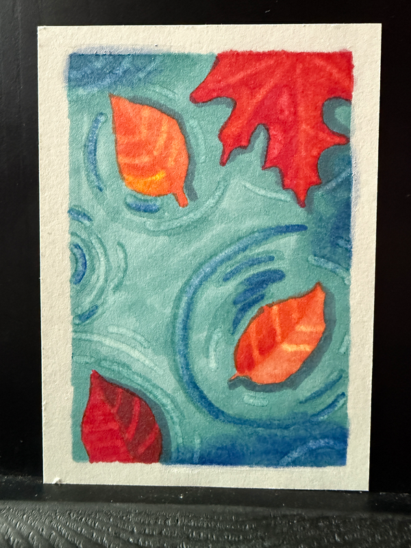 Autumn Afloat aceo art card