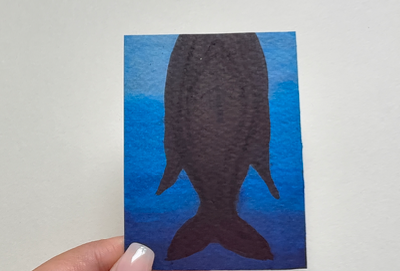 Big Fish, Little Fins aceo art card thumbnail 2