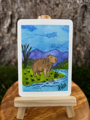 Caby Zen aceo art card thumbnail 2