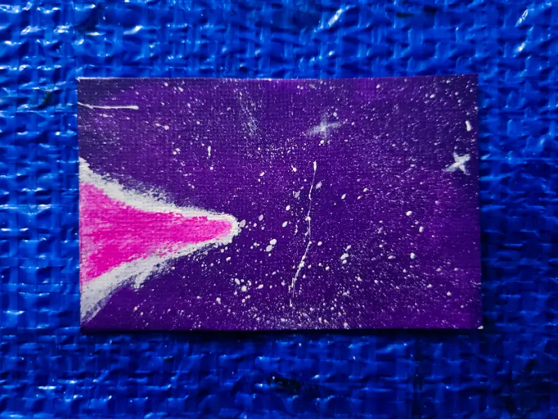 Pink Comet Across Purple Sky Because Its Beautiful and I Like It aceo art card