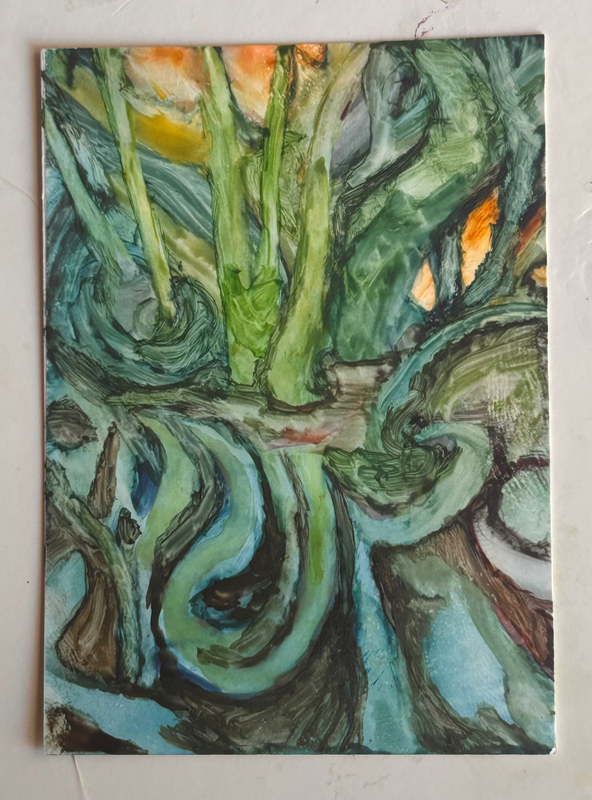 In the garden (series) aceo art card