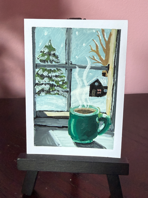 Snow Day Comfort aceo art card