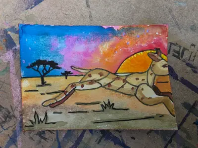 Too Fast aceo art card thumbnail 1