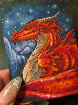Vaeldrith - Original Dragon ACEO - The Ancient Bloodline Series aceo art card thumbnail 3