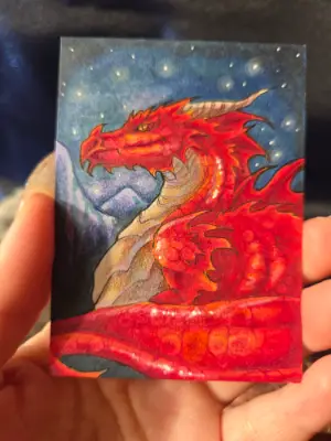 Vaeldrith - Original Dragon ACEO - The Ancient Bloodline Series aceo art card thumbnail 2